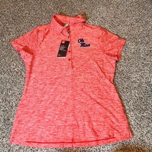Under Armour Ole Miss Polo Shirt HeatGear Fitted UPF‎ 30 Red Large
